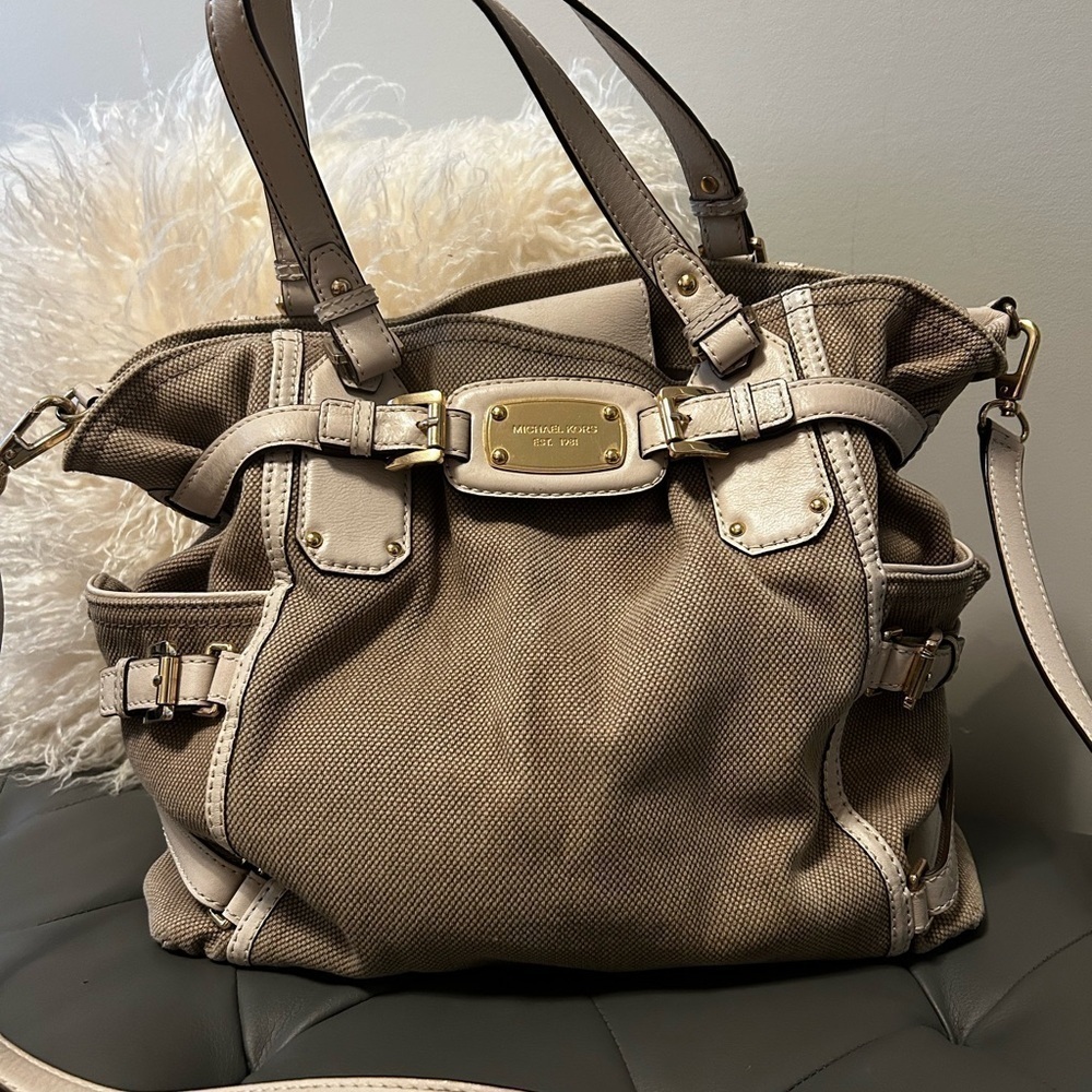 Michael Kors gansevoort tote handbag RARE cream leather colour